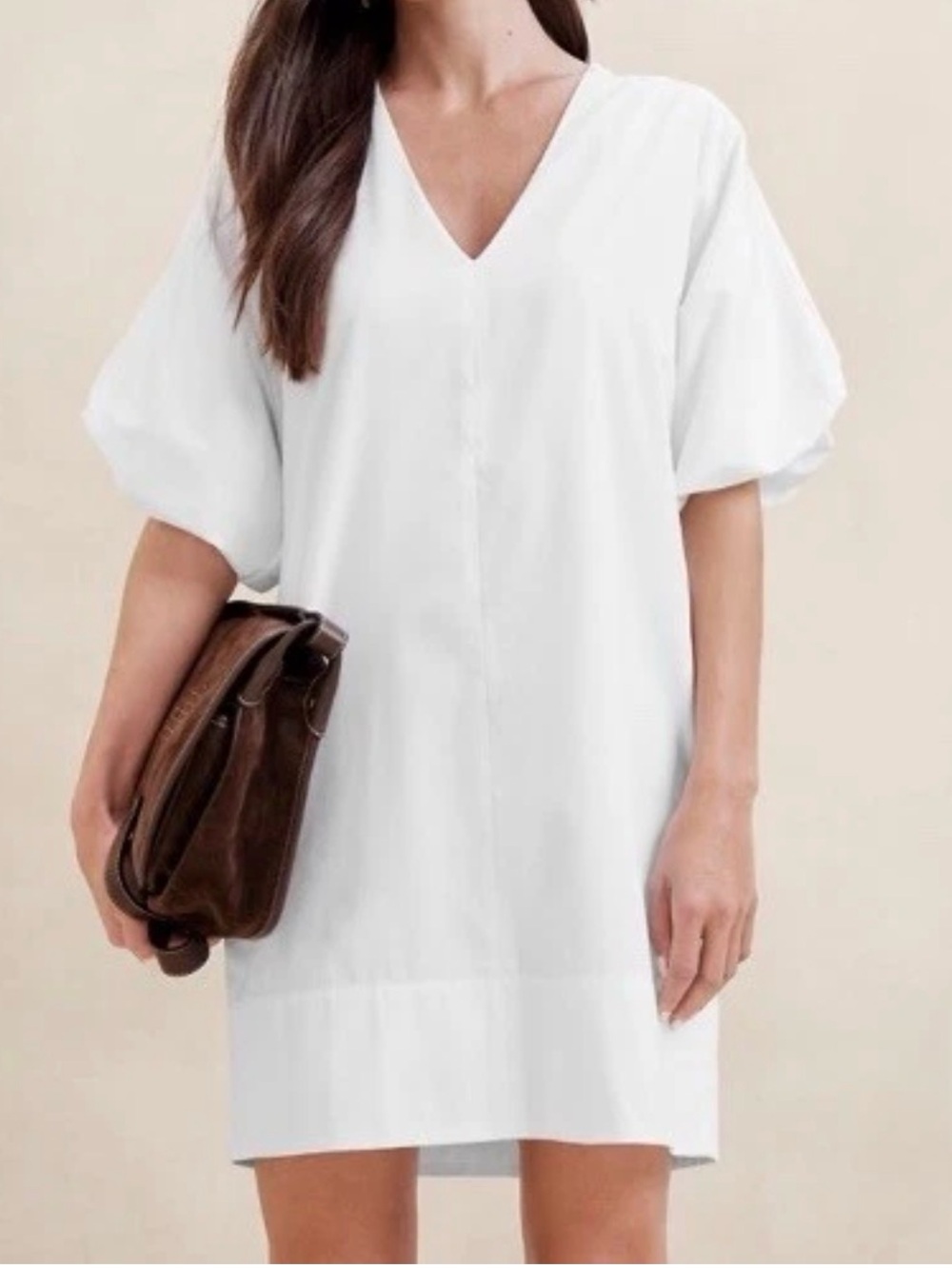 NWT Banana Republic Livia White Poplin Mini Dress Size Medium - Picture 3 of 11